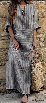 Buy 2 Got 5 Off Code Mollyca V Neck Women Summer Dress Sheath Date Linen Paneled Dress Maxi Dress Cotton Maxi Dress With Sleeves Dresses Casual Boho