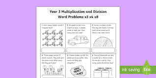 However, some of them may face a slight difficulty. Year 3 Multiplication And Division Word Problems X3 X4 X8 Worksheet