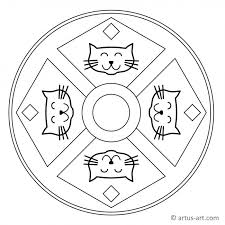 Ausmalbilder eulen eulen zeichnen eule malen malvorlagen erwachsene mandala ausmalen mandala malvorlagen druckvorlagen wenn du mal buch basteln mit kindern. Leichtes Katzen Mandala Fur Kinder Gratis Ausdrucken Ausmalen Artus Art