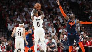 It might be inspired by a super sick edit of drose's buzzer beater against the cavs to the intro of dark fantasy. Nba Playoffs 2019 Blazers Damian Lillard Scores 50 Points Sinks Buzzer Beating 3 Pointer To Win Series Over Thunder Cbssports Com