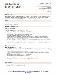Retail Assistant Resume Samples Qwikresume