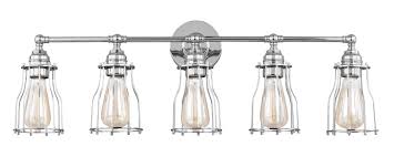 Chrome Edison Nautical 5 Light Cage Vanity Light