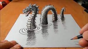 Sang pertarung, di atas kertas a4. Menggambar Tiga Dimensi 3d Gambar Monster Naga Video Dailymotion