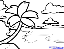 How to draw sunset at palm beach with pastel part 1 palm tree sunset wallpaper wallpapersafari beach sunset hammock wallpapers hd desktop and mobile sunset on the beach with palm stock vector illustration of vector. How To Draw A Beach For Kids Step By Step Landscapes Landmarks Places Free Online Drawing Tutorial A Art Drawings For Kids Step By Step Drawing Drawings