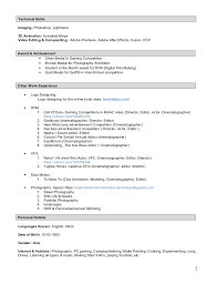 cinematographer sample resume] director
