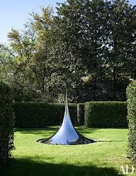Bruce Budd Redecorates Houston Mansion Outdoor Sculpture Modern Garden Green Landscape