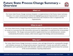 Business process improvement new process progress key figures: Expert Toolkit Future State Process Change Summary Template