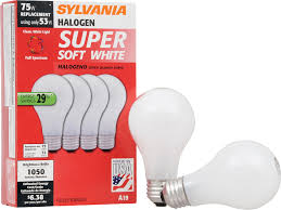 Sylvania compact fluorescent light bulbs: Sylvania Halogen Soft White Lamp A19 Medium Base 120v Light Bulb 53w Equivalent 75w 4 Pack