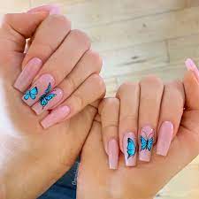 Maybe you would like to learn more about one of these? Royal Blue Matte Blue Butterfly Nails Coffin Matte