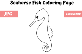 Seahorse coloring pages free seahorse coloring pages. Seahorse Coloring Page For Kids Grafik Von Mybeautifulfiles Creative Fabrica