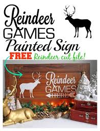 Reindeer Games Holiday Painted Sign Christmas Crafts Christmas Signs Holiday Painting