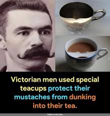 This is for tea drinkers who want to keep their mustache dry.