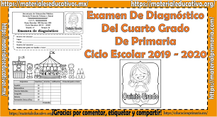 Escribir las respuestas aquí mismo. Examen De Diagnostico Del Quinto Grado De Primaria Con Respuestas Ciclo Escolar 2019 2020 Material Educativo