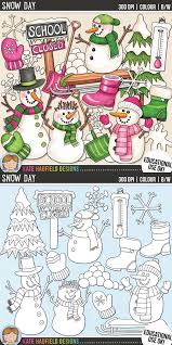 Black And White Outline Calendar Clipart Snow Day Winter Snow Day Clip Art For Teachers Contains Coloured Clipart And Black And White Outlines At 300 Dpi For Hi Art Bundle Clip Art How To Draw Hands