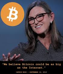 Cathie Wood said a whole 8 years ago that Bitcoin could be "as big as the  internet", while buying it at $200. Say what you want about her, but she  did have