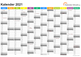 Ferien und feiertage deutschland ferienkalender kostenlos ausdrucken. Excel Kalender 2021 Kostenlos