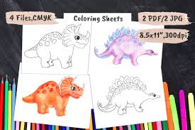 All you need is photoshop (or similar), a good photo, and a couple of minutes. Dinosaur Kids Coloring Book Pages Pdf Jpeg 1000204 Printables Design Bundles