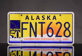 Alaska first started issuing license plates in 1921. Alaskan License Plate Celebrating 50 Years Of Statehood Sam Mcgee S Ketchikan Alaska