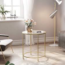 Metal nightstands & bedside tables : Bedroom Glass End Table With Metal Frame Bedside Table Modern Style Small Coffee Accent Table For Living Room Balcony Black Ulgt020b01 Vasagle Round Side Table Furniture Home Kitchen Rayvoltbike Com