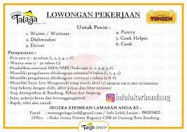 Antapani içindeki 6 restoran ve yakın lokasyonlardaki 492 jl. Lowongan Kerja Talaga Group Bandung Maret 2019 Info Loker Bandung 2021