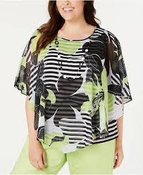 Plus Size Cayman Islands Printed Top