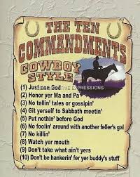 Cowboy Ten Commandments Funny Country Western T Shirt Cowboy Country Western Cowboy Style