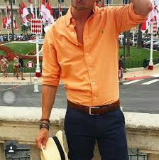 Orange Shirt Navy Chinos Shirt Outfit Men Men Shirt Style Spring Outfits Men