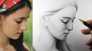 I prefer to split my hair into multiple. Drawing A Female Face From Photo Reference Quick Sketchbook Practice Youtube