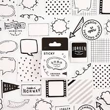 Get up to 50% off. Black White Dialog Bullet Journal Decorative Stationery Mini Stickers Set Scrapbooking Diy Diary Album Stick Lable Assorted Stickers Aliexpress