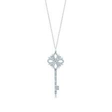 Sterling silver featuring dazzling diamond accents set in a key motif, this 14k gold pendant necklace is the key to. Tiffany Keys Tiffany Victoria Key Pendant In Platinum With Diamonds Medium Tiffany Co