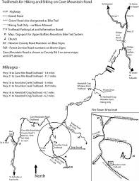 Map Of Cave Mountain Road And Trailheads On The Upper Buffalo Mountain Bike Trail System