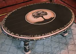 Painted Furniture Ideas Awesome Oval Wooden Hand Painted Coffee Table Ideas With Brown Painted Coffee Tables Coffee Table Redo Hand Painted Table