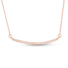 3.6 out of 5 stars. 0 12 Ct T W Diamond Curved Bar Necklace In 10k Rose Gold Peoples Jewellers
