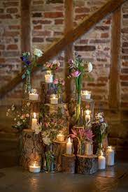 100 Rustic Wedding Ideas Candle Displays Flower Candle Wedding Centerpieces