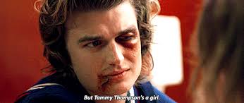 Tammy Thompson. I wanted her to look at me. But she couldn't pull her eyes  away from you and your stupid hair.