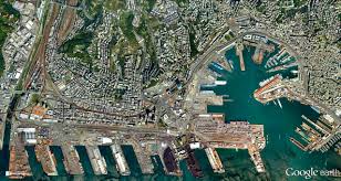 The Port Of Genoa Covers An Area Of About 700 Hectares Of Land And 500 Hectares Of Water Stretching More Than 13 Miles 22 Kil Aerial Aerial Photo Aerial View