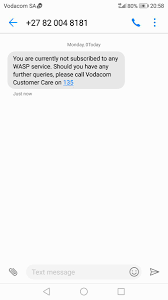 Check spelling or type a new query. Vodacom On Twitter It Could Be That You Are Subscribed To A Wasp Have You Tried Sending An Sms With Stop All To 31050 Free Sms The Reply Will Show That You