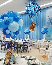 Organisations Party Ideas En Instagram Blue Bear Joy Tag Your Friends Wh In 2020 Boy Baby Shower Centerpieces Baby Shower Balloons Baby Shower Decorations