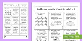 Cuprinde exerciii i probleme de nivel mediu. Free Probleme De InmulÈ›ire È™i ImpÄƒrÈ›ire Cu 3 4 È™i 8 FiÈ™Äƒ De