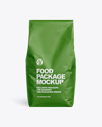 Download Matte Food Package Mockup In Bag Sack Mockups On Yellow Images Object Mockups