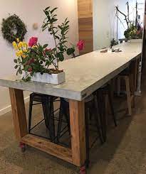 2 1m Polished Concrete Timber Dining Table Indoor Outdoor Patio Furniture In Ho Concrete Dining Table Concrete Outdoor Dining Table Concrete Top Dining Table
