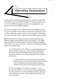 This specialized detector is easy to use and adjustable to detect either all metals or ignore junk metals such as iron. White S Prl 1 Operating Instructions Manual Pdf Download Manualslib