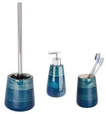 Mosa arrosoir gronder bad accessoire set 4 teilig. Wenko Bad Accessoires Set Pottery Petrol 3 Teilig Aus Keramik