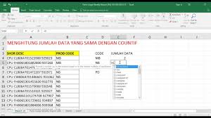 Menghitung jumlah bagian text tertentu bisa dilakukan dengan satu formula saja. Menghitung Jumlah Data Yang Sama Dengan Countif Youtube