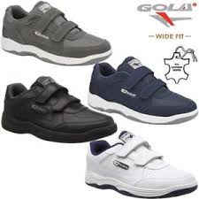 details about mens gola casual leather wide fit walking running gym trainers driving shoes siz