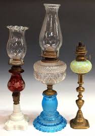 407 Group Of Antique Kerosene Oil Lamps Lamba Antika