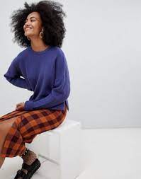 Free delivery and returns (ts&cs apply), order today! Shop Monki Ribbed Wide Cuff Sweater In Navy At Asos Discover Fashion Online Modnye Stili Manzhety Dzhemper