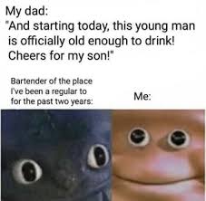 My Dad And Starting Today This Young Man Is Ofﬁcially Old Enough To Drink Cheers For My Son Bartender Of The Place I Ve Been A Regular To M G For The Pas