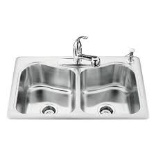 Select from a wide variety of steel sinks online. K 3369 4 Na Kohler Staccato 33 L X 22 W X 8 5 16 Top Mount Double Equal Bowl Kitchen Sink With 4 Faucet Holes Reviews Wayfair