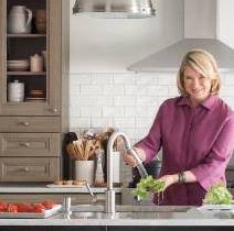 Martha also used marble for the countertops and chose lacquered poplar with hardwood veneers for the custom cabinets. Masterbrand Martha Stewart Expand Cabinet Line Woodworking Network